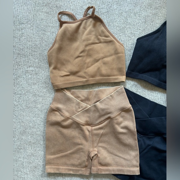 2 SETS! JoyLab Sports Bra Bike Shorts Leggings Yoga S Small Target Tops Halter - Picture 2 of 5